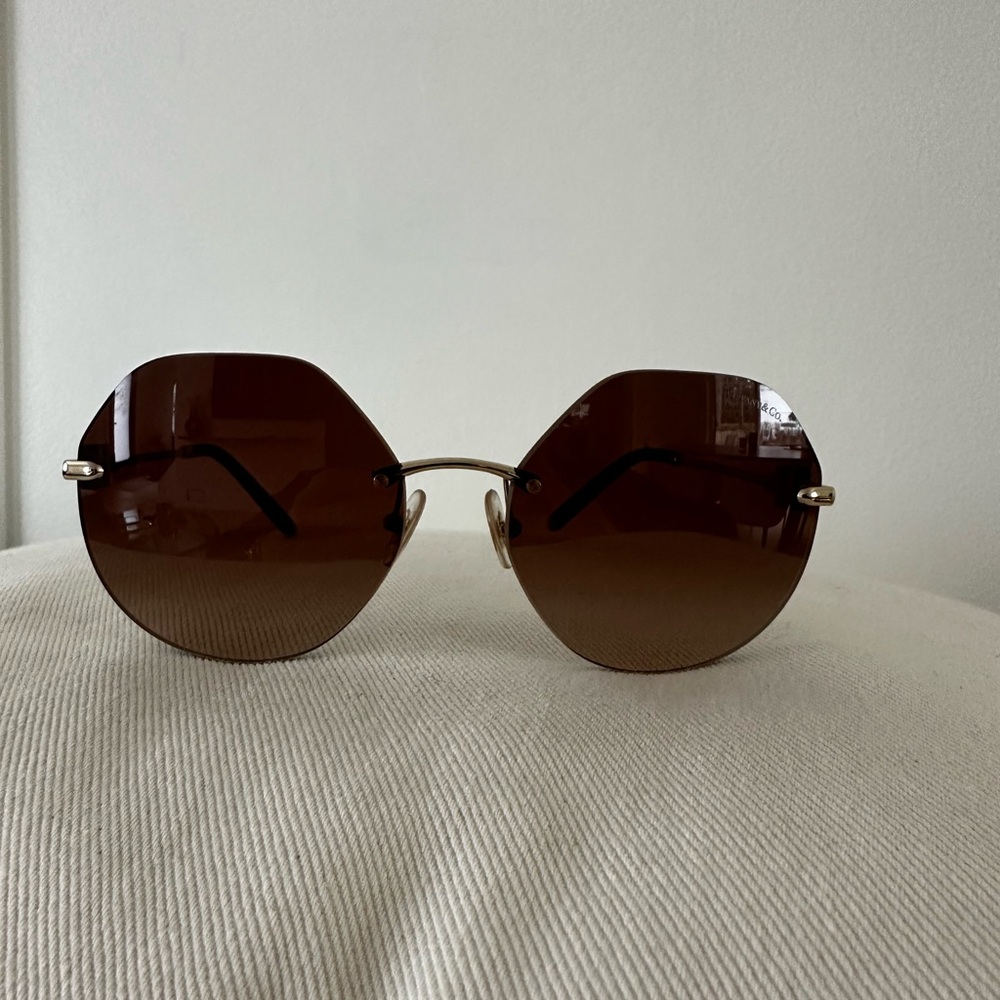 Tiffany & Co. Brown Rimless Sunglasses with Gradient Lenses